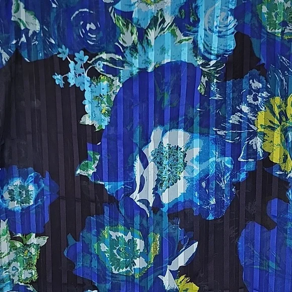 Infinity Circular Scarf Blue, Yellow & Black Floral Print 70 X 20 - Picture 2 of 7